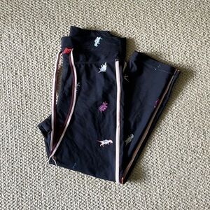 The upside good dinosaur stretch jersey midi leggings in indigo multi…